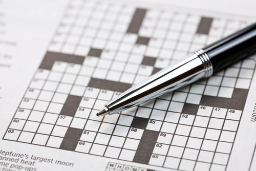 Crossword in newspaper